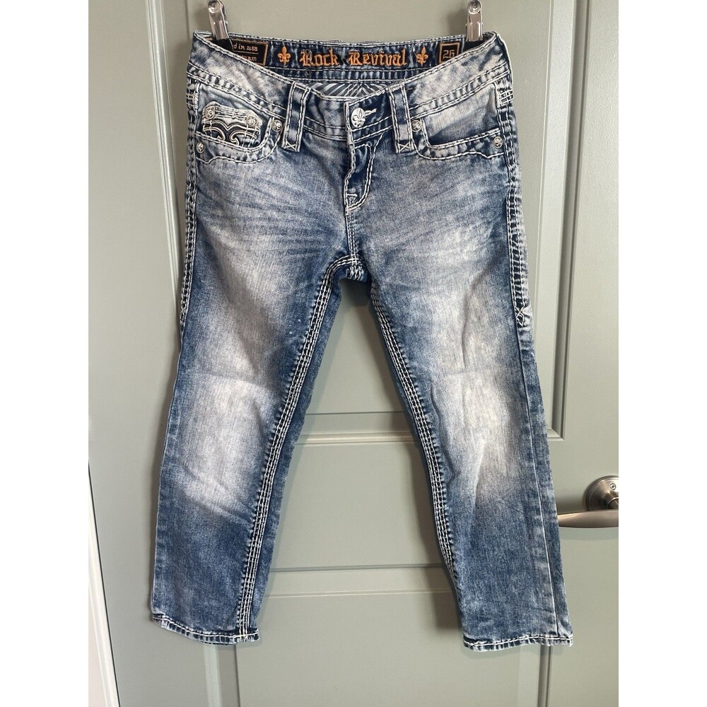 Women’s Rock Revival Jeans Sz 26 Perla Capri